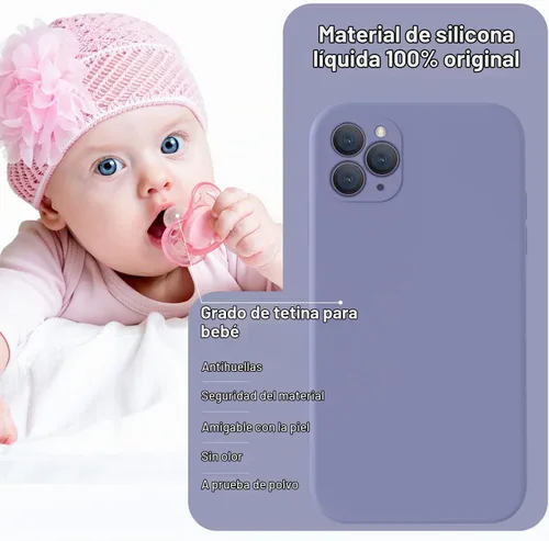 Vista 7 de Vooii Funda compatible con iPhone 11 Pro Max, silicona líquida mejorada con bordes planos, protección de la cámara, forro de microfibra antiarañazos
