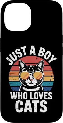 Vista 4 de Just A Boy Who Loves Cats Feline Enthusiast Pet Cat Parents Case for iPhone 16