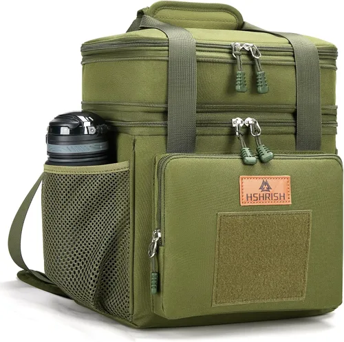 Vista 9 de HSHRISH Lonchera táctica grande expandible para adultos, bolsa de almuerzo duradera aislada con correa para el hombro, bolsa de refrigeración suave
