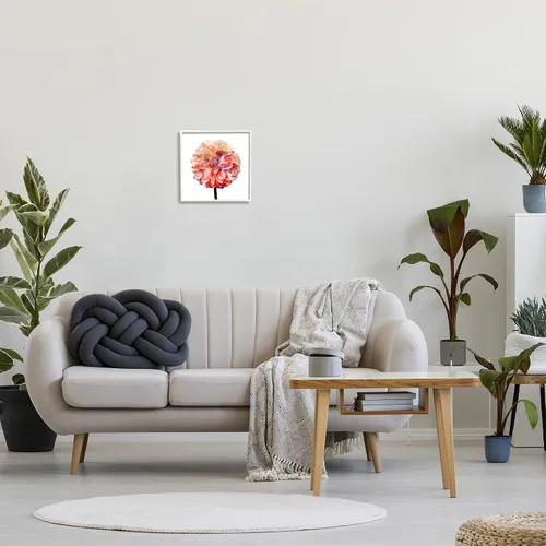 Vista 3 de Stupell Industries 'Flor De Acuarela Coral Brillante' Arte Giclée Blanco costero (Texturado)