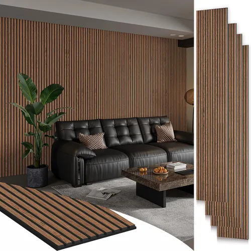 Vista 14 de Smartstandard Panel de Pared de Listones de Madera de Muestra, Paneles de Pared de Madera Insonorizados, Paneles de Madera Acústicos para Pared