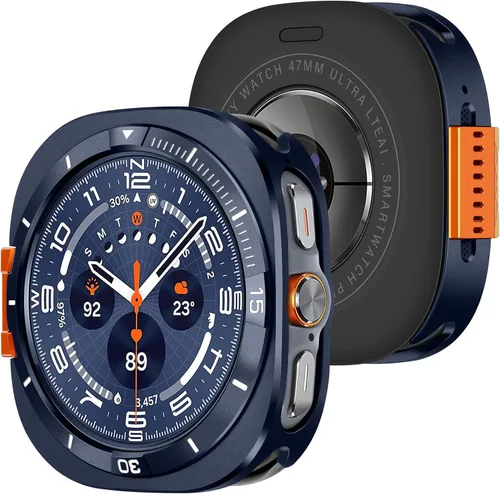 Vista 12 de Amizee Funda de metal compatible con Samsung Galaxy Watch 8 de 1.732 pulgadas con cubierta trasera, funda protectora resistente para Galaxy Watch 8