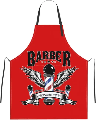 Vista 20 de Delantal de barbería personalizado para hombres y mujeres, delantal de peluquería con texto personalizado con bolsillos, delantal personalizado