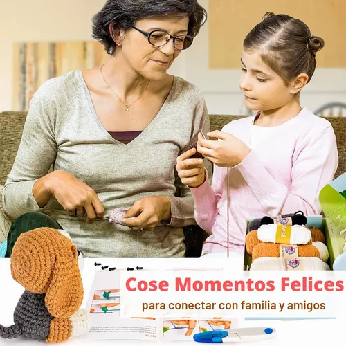 Vista 3 de Kit de ganchillo Crochetta para principiantes, kit de ganchillo para principiantes para adultos con videotutoriales paso a paso, kits de animales