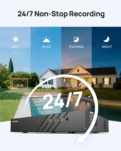 Vista 15 de ANNKE Sistema de cámara de seguridad PoE 4K con doble lente, gran angular de 180°, disco duro de 2 TB