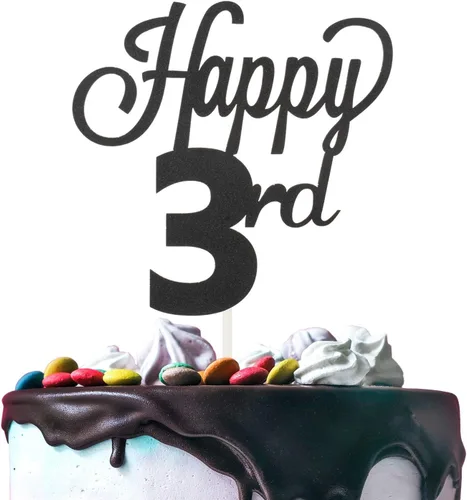 Vista 83 de LINGTEER - Decoración para pastel con texto "Happy Birthday 100", color negro