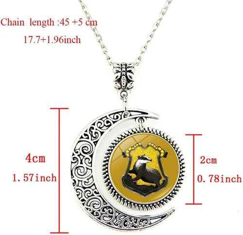 Vista 2 de Colgante de tejón de luna, collar de media luna, regalo de joyería, Metal