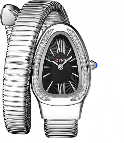 Vista 13 de OFNS Relojes de Serpiente para Mujeres Reloj de Pulsera Tipo Brazalete de Lujo con Forma de Serpiente con Diamantes de Cuarzo Esfera con Números