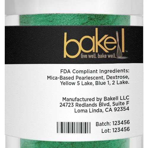Vista 4 de BAKELL - Polvo colorante Luster Dust comestible Christmas Green, certificado Kosher, pintura y polvo 100 % comestible, de grado alimenticio, pintura