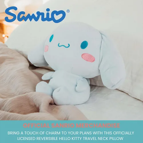 Vista 8 de Sanrio Cinnamoroll - Almohada cervical reversible y felpa para adultos, esenciales de viaje para un apoyo extra cómodo en aviones, automóviles