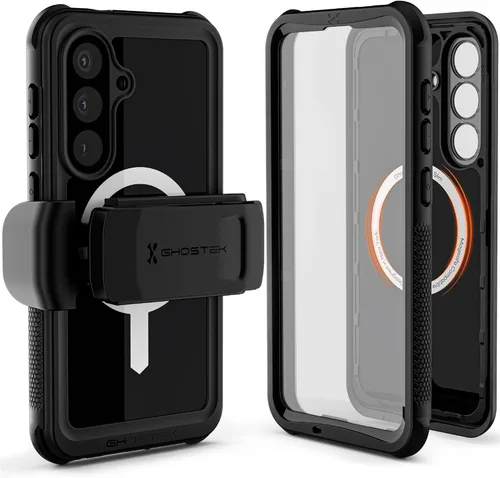 Vista 24 de Ghostek Nautical - Funda impermeable para Galaxy S23 con protector de pantalla y cámara, funda con clip para cinturón, protección resistente