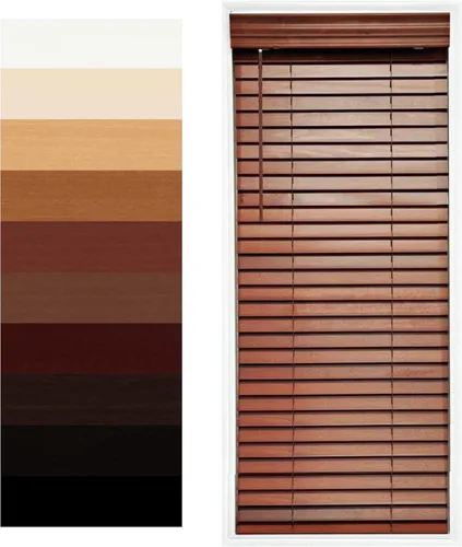 Vista 11 de TailorView Cortinas de ventana horizontales de madera personalizables sin cordón - Paletas de 2 pulgadas - Alabastro - Montaje interior o exterior.