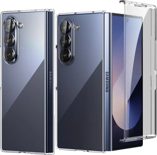 Vista 11 de Foluu Funda transparente para Samsung Galaxy Z Fold 5 con protector de pantalla frontal integrado, resistente a los arañazos, carcasa protectora