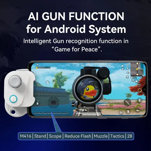 Vista 3 de Heayzoki Controlador de juegos móviles, controlador Bluetooth de joystick de juegos móviles, controlador de juegos Bluetooth unilateral recargable