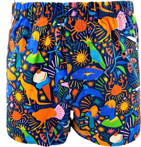 Vista 17 de ROCK ATOLL Calzoncillos tipo bóxer de algodón con estampado novedoso y brillante para hombre Estampado Afrutado Negro