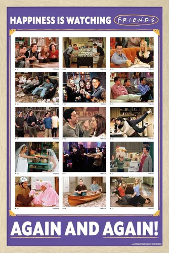 Vista 7 de Trends International Friends 30th - Póster de pared con texto en inglés "Watching Again", 14.72 x 22.37 pulgadas, versión enmarcada de madera