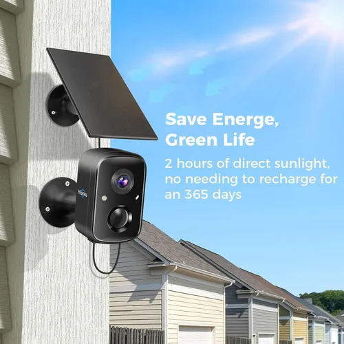 Vista 5 de Hiseeu 4MP Solar Security Cameras Wireless Outdoor, 2.4G/5G Home WiFi