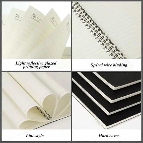 Vista 2 de Leelosp 12 cuadernos pequeños en espiral forrados en espiral, cuaderno con rayas universitarias, cubierta de papel kraft encuadernado con alambre