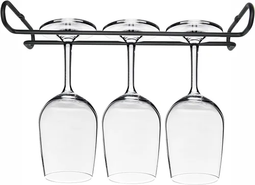 Vista 2 de Estante para copas de vino de 10 pulgadas debajo del gabinete, estante para almacenamiento de copas colgantes, organizador de vasos con secado
