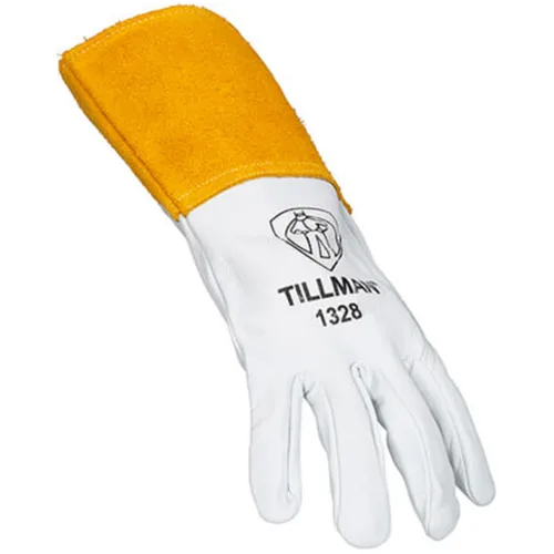 Vista 2 de John Tillman and Co - Guantes de soldador TIG de piel de cabra de grano superior sin forro mediano de 12 pulgadas con puño de 4 pulgadas y punto