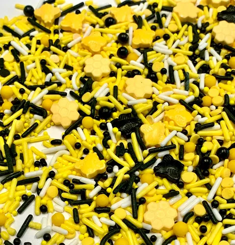 Vista 4 de COOL MOM SPRINKLES Gránulos de Bumble Bee (4 onzas) – Gránulos de cumpleaños con temática de verano para decorar pasteles, cupcakes, galletas