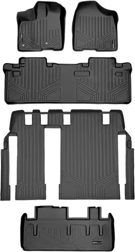 Vista 53 de MAXLINER - Juego de tapetes de piso de ajuste personalizado de 3 filas para Toyota Sienna 2011-2012