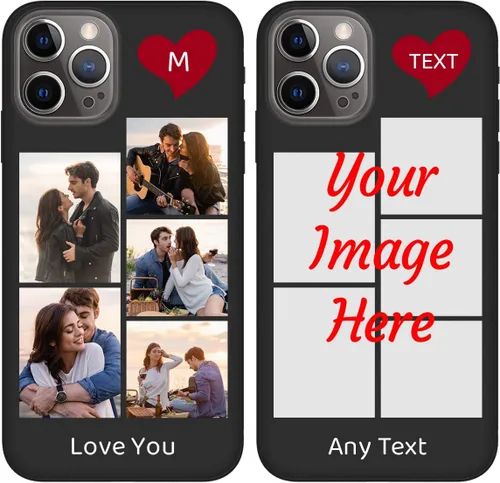Vista 14 de Funda de teléfono con foto personalizada para iPhone 12 Pro, imagen/texto personalizado, funda negra delgada y suave, regalo único de nicho