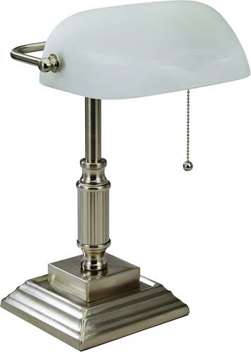 Vista 3 de V-LIGHT - Lámpara CFL de escritorio estilo tradicional de banquero, Bronce antiguo Compatible with 13W CFL or 10W LED Bulb Pivoting Shade