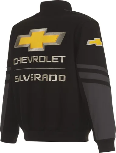 Vista 2 de JH DESIGN GROUP Chaqueta para hombre Chevy Silverado con bordado clásico de sarga