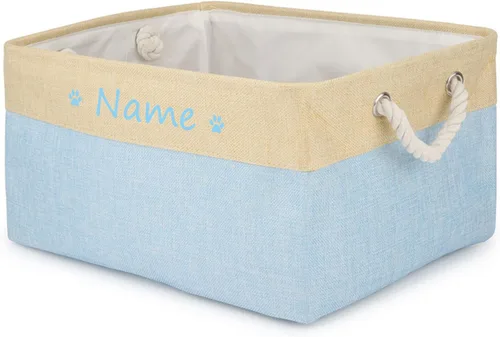 Vista 10 de Cesta plegable de almacenamiento de juguetes para perros y mascotas, fuente colorida personalizada, caja organizadora con nombre de mascota