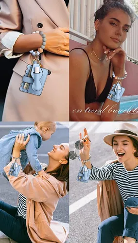 Vista 52 de BVGA Pulsera llavero de pulsera de silicona para mujer