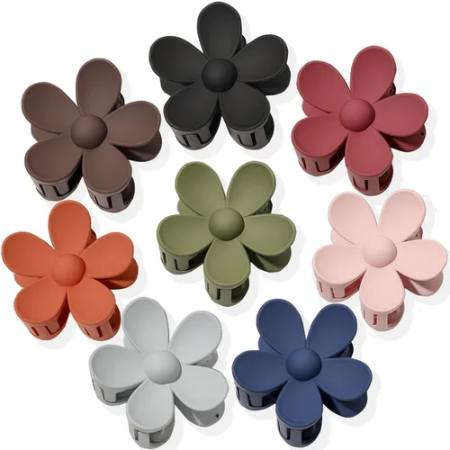 Vista 8 de Pinzas para el cabello de flores, 8 unidades, pinzas grandes para mujeres y niñas, cabello grueso y delgado, agarre fuerte, antideslizante, gran