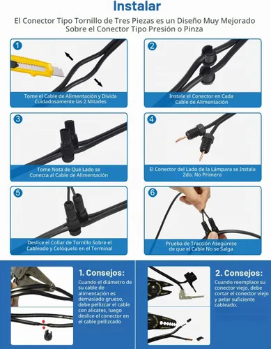Vista 5 de SUNVIE Conectores de iluminación de paisaje, conector Fastlock de cable de bajo voltaje, conector de bajo voltaje impermeable de calibre 12-14