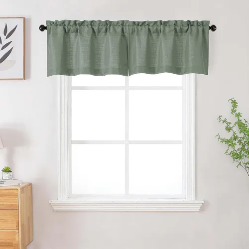 Vista 63 de Cortinas de lino para dormitorio y sala de estar de 96 pulgadas de largo, juego de 2 paneles, con bolsillo para cortinero, filtrado de luz, textura