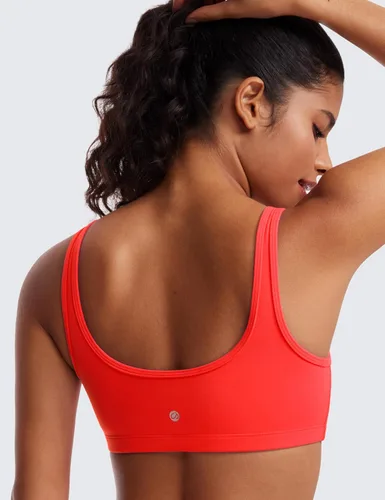 Vista 33 de CRZ YOGA Butterluxe - Mini brasier para mujer, cuello redondo, de bajo impacto, inalámbrico, deportivo, yoga, acolchado, para entrenamiento