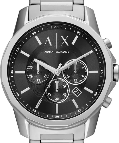 Vista 6 de Armani Exchange Reloj de vestir cronógrafo para hombre con correa de acero inoxidable o cuero