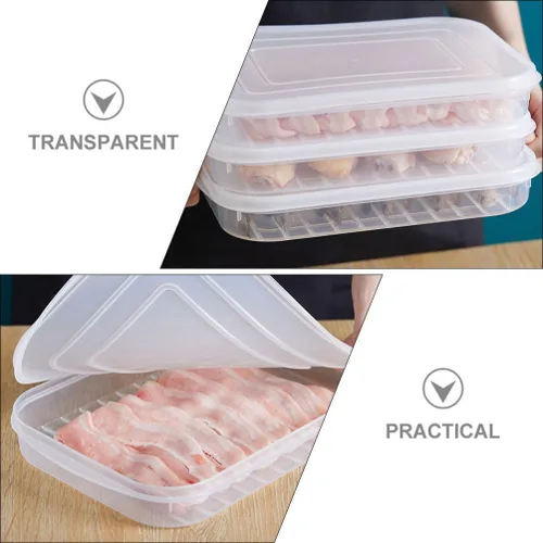 Vista 4 de Kichvoe Bacon Keeper - Recipientes de plástico para almacenamiento de alimentos con tapas, contenedor de preparación de comidas para refrigeradores