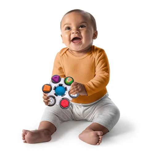 Vista 2 de Baby Einstein Curiosity - Juguete sensorial para ansiedad y sonajero Pop It, sin BPA, para bebés de 3 meses en adelante, multicolor Embrague