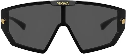 Vista 2 de Versace VE 4461 GB1/87 Negro Plástico Shield Gafas De Sol Lente Gris