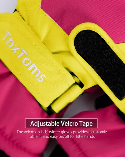 Vista 4 de ThxToms Guantes de invierno para niños, impermeables, guantes de nieve para niños y niñas, clima frío, deportes al aire libre, snowboard, bicicleta
