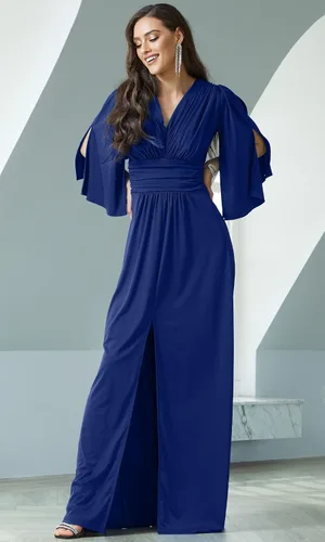 Vista 3 de KOH KOH Vestido largo para dama de honor, cóctel, noche, manga corta, para mujer