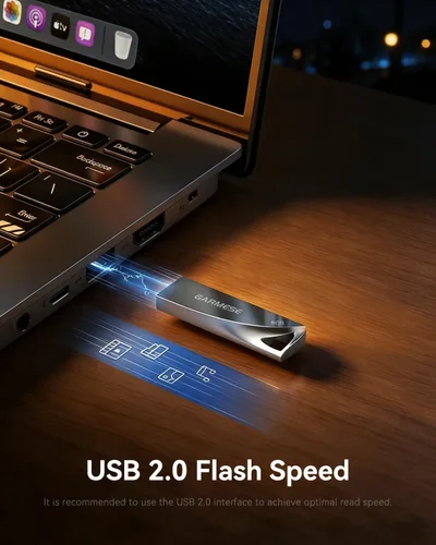 Vista 4 de Paquete de 5 unidades flash USB de 8 GB, unidad de pulgar USB 2.0 impermeable de metal, memoria delgada y duradera con llavero para PC, laptop