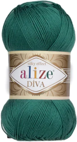 Vista 15 de Alize Diva Silk Effect 100% hilo acrílico de microfibra, 1 madejas de bola de 3.53 oz 383yds color (1 - crema)