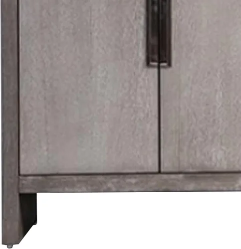 Vista 5 de Benzara Gris Sideboard Server, 4 Doors w Metal Handles, 60 Inch Stone Gray