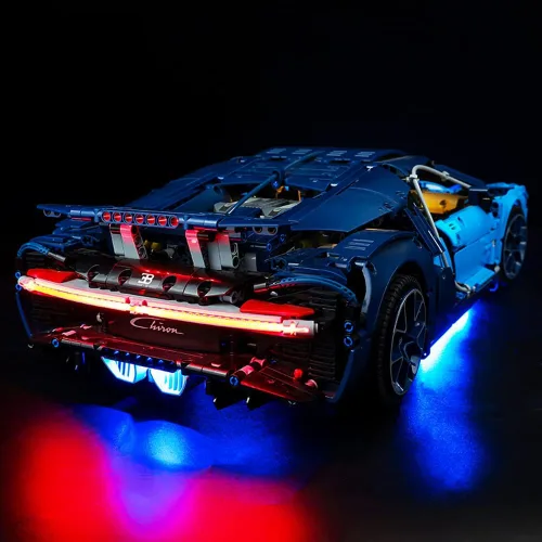 Vista 5 de Kit de luz LED para Lego 42083 Bugatti Chiron Model Building Kit; kit de iluminación de bricolaje compatible con Lego 42083 (solo kit de luz Led)