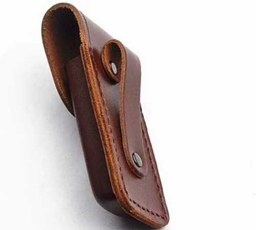Vista 5 de Cierre a presión de caza de bolsillo al aire libre Camping cuchillo funda de cuero artificial multi herramienta caso cinturón lazo senderismo bolsa