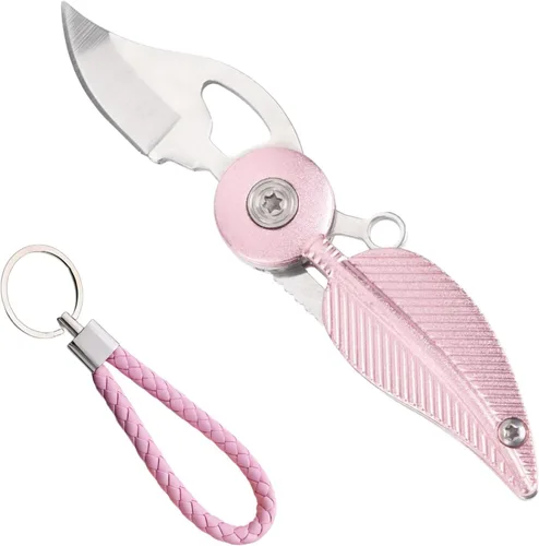 Vista 9 de Cuchillos de Bolsillo y Cuchillos Plegables, Mini Cuchillo de Bolsillo para Mujeres, Cuchillo de Bolsillo Pequeño, Cuchillo EDC con Cadena