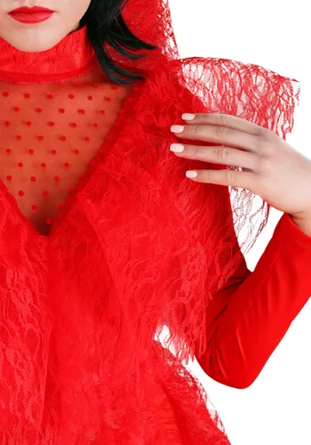 Vista 5 de Vestido de novia gótico rojo Multicolor