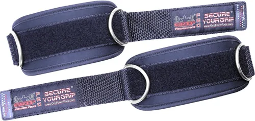 Vista 4 de Correas de tobillo para máquinas de cable con doble anillo en D, puños de neopreno premium ajustables para mejorar piernas, abdominales y glúteos