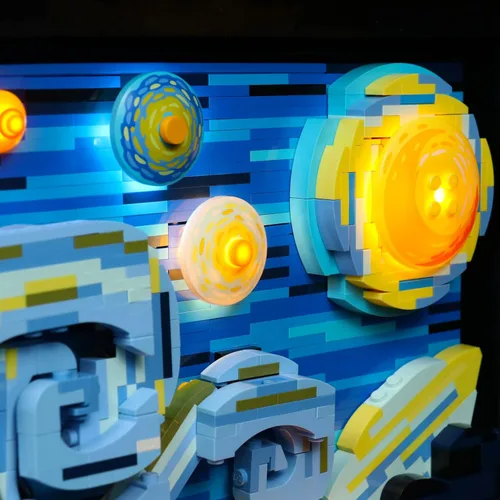 Vista 5 de VONADO Kit de luces LED compatible con Starry Night Lego 21333, iluminación de bricolaje para Van Gogh Starry Night (sin modelo), luces decorativas